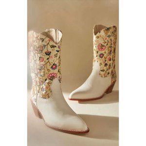 Momo New York Embroidered Western Boots X BHLDN Anthropologie